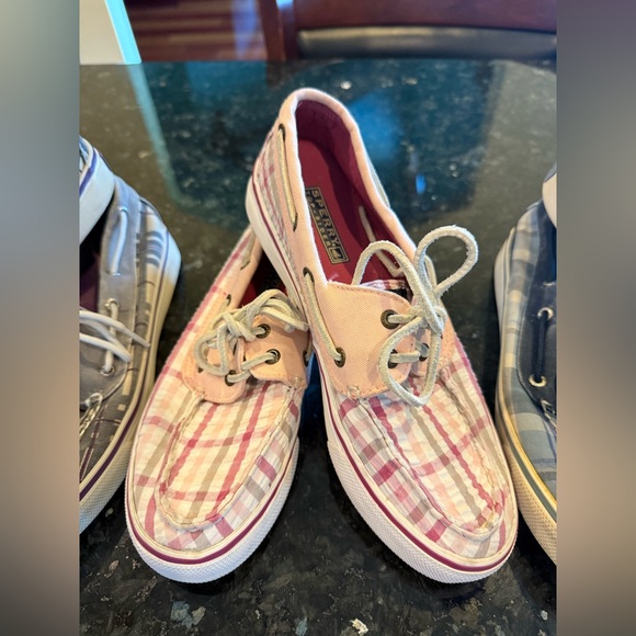 3 Pairs of Sperry Plaid Canvas Boat Shoes Lot Size 7 - Picture 3 of 12